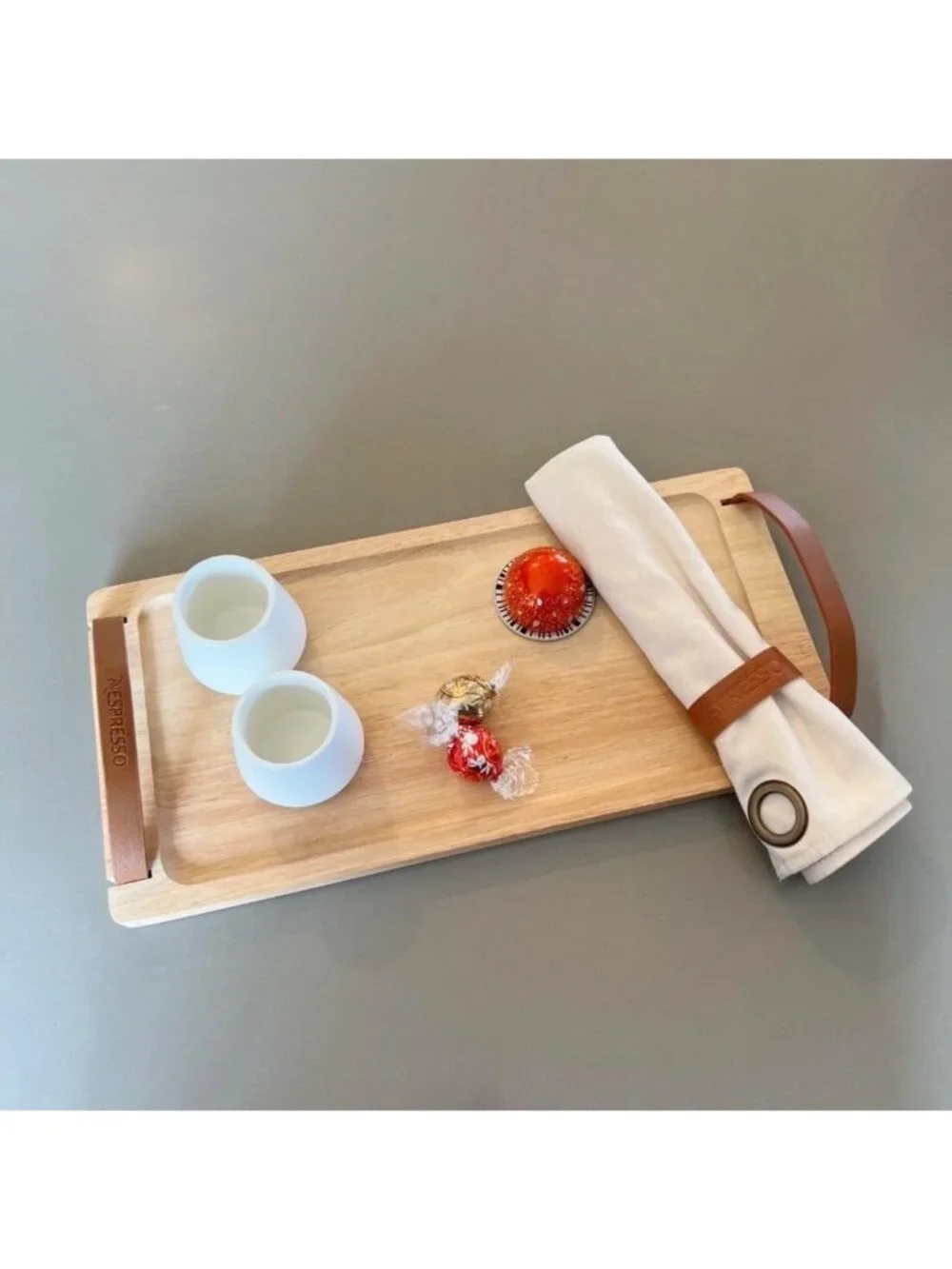 Nespresso Wood Barista Coffee Bar Espresso‎ Serving Tray Boho Kitchen Home Decor